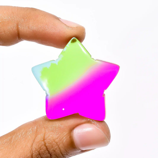Chalcedony Quartz Star Shape Cabochon Loose Gemstone 50 Ct. 31X31X7 mm V-2303