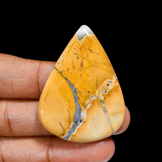 Maligano Jasper Pear Shape Cabochon Loose Gemstone Natural 64 Ct. 45X33X5 mm V-2392