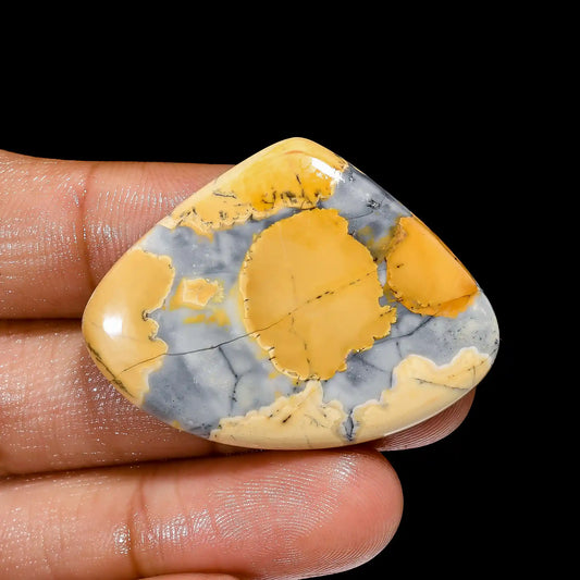 Maligano Jasper Heart Shape Cabochon Loose Gemstone Natural 54.5 Ct. 39X29X5 mm V-2394