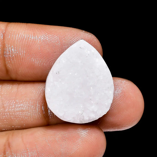Sugar Druzy Pear Shape Cabochon Loose Gemstone 22.5 Ct. 21X17X7 mm V-2413