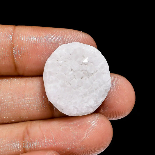 Sugar Druzy Oval Shape Cabochon Loose Gemstone 22.5 Ct. 21X19X6 mm V-2417