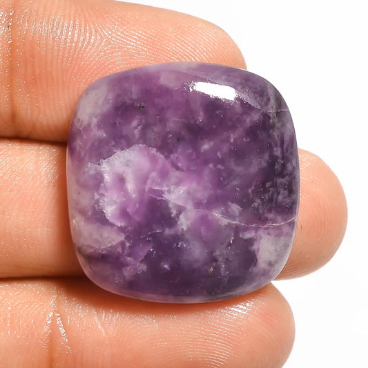 Purple Lepidolite Cushion Shape Cabochon Loose Gemstone Natural 33.5 Ct. 24X23X7 mm V-521
