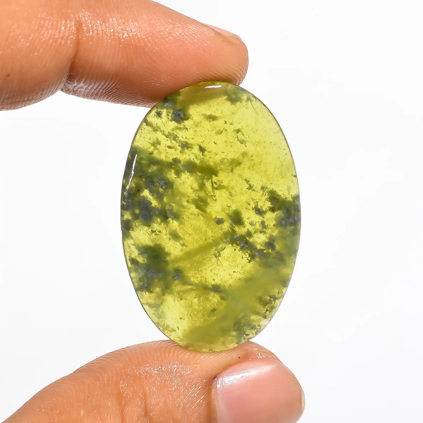 Vesuvianite Oval Shape Cabochon Loose Gemstone Natural 22 Ct. 36X23X3 mm V-594