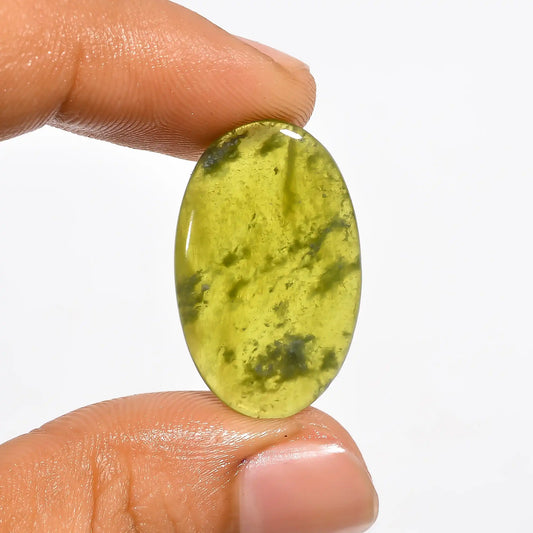 Classic Top Grade Quality 100% Natural Vesuvianite Oval Shape Cabochon Loose Gemstone For Making Jewelry 14 Ct. 27X17X3 mm V-603