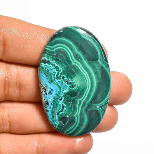 Mind Blowing A One Quality 100% Natural Malachite Chrysocolla Oval Shape Cabochon Loose Gemstone For Making Jewelry 91.5 Ct 44X28X6 mm V-689