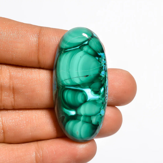 Splendid Top Grade Quality 100% Natural Malachite Chrysocolla Oval Shape Cabochon Loose Gemstone For Making Jewelry 70 Ct. 42X20X7 mm V-691