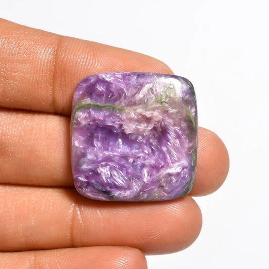 Charoite Cushion Shape Cabochon Loose Gemstone Natural 34.5 Ct. 24X24X6 mm V-767