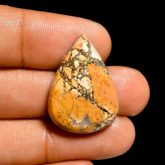 Maligano Jasper Pear Shape Cabochon Loose Gemstone Natural 22.5 Ct. 26X18X6 mm V-880