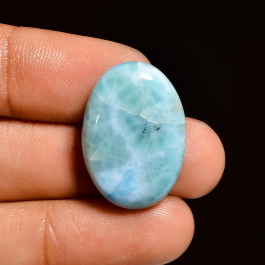Immaculate Top Grade Quality 100% Natural Larimar Oval Shape Cabochon Loose Gemstone For Making Jewelry 23 Ct. 24X17X6 mm V-911