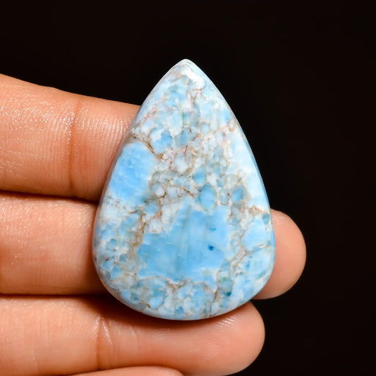 Apatite Pear Shape Cabochon Loose Gemstone Natural 59.5 Ct. 38X27X6 mm V-920