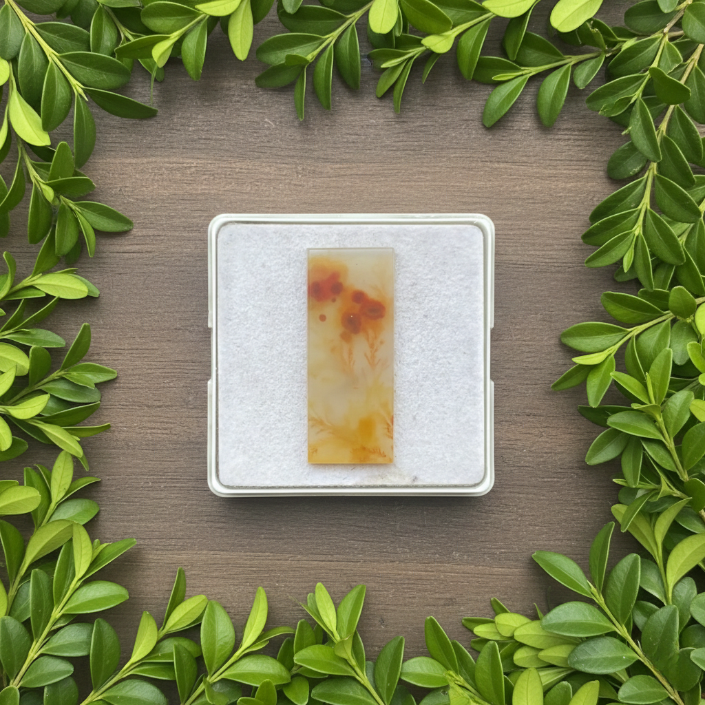 Scenic Agate Rectangle shape Cabochon Flat Back Gemstone 15X38 mm