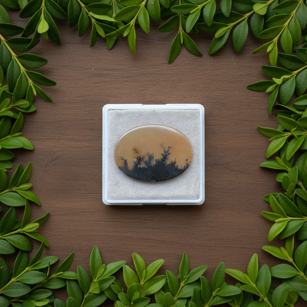 Scenic Agate Oval shape Cabochon Flat Back Gemstone 23X32 mm