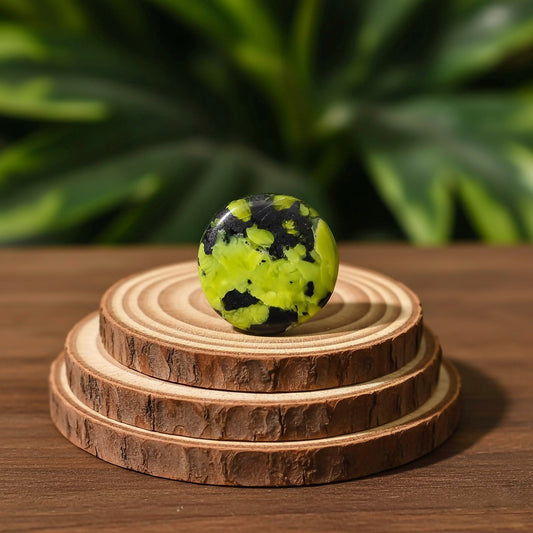 Attractive Top Grade Quality 100% Natural Lizardite Round Shape Cabochon Loose Gemstone For Making Jewelry 23.5 Ct. 20X20X6 mm V-675