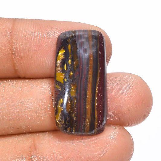 Supreme Top Grade Quality 100% Natural Iron Tiger Eye Radiant Shape Cabochon Loose Gemstone For Making Jewelry 21.5 Ct. 26X13X5 mm V-1239