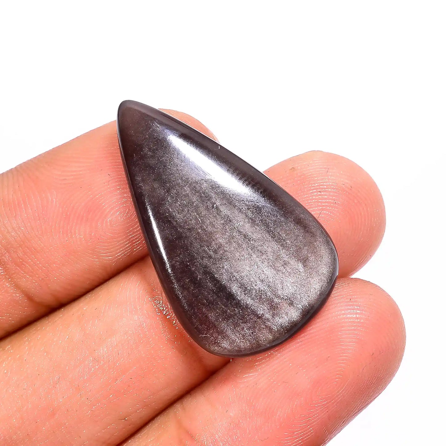 Outstanding Top Grade Quality 100% Natural Black Onyx Druzy Pear Shape Cabochon Loose Gemstone For Making Jewelry 56.5 Ct. 41X25X8 mm V-1310