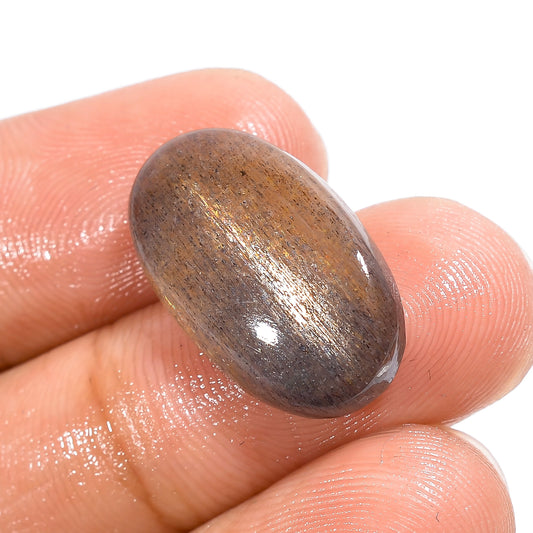 Supreme Top Grade Quality 100% Natural Brown Sunstone Oval Shape Cabochon Loose Gemstone For Making Jewelry 9.5 Ct 20X12X5 mm V1690