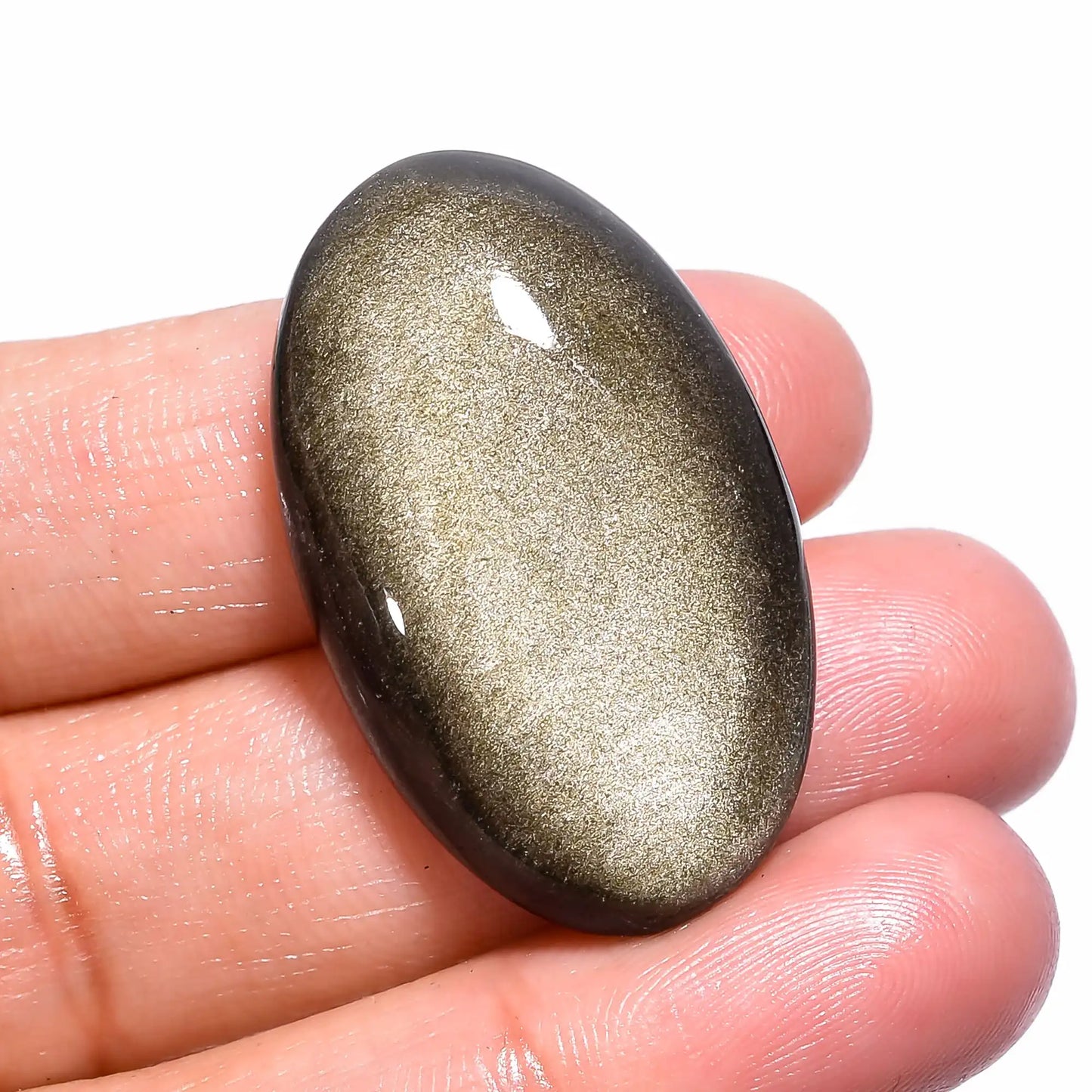 Immaculate Top Grade Quality 100% Natural Golden Sheen Obsidian Oval Shape Cabochon Loose Gemstone For Making Jewelry 36.5 Ct 34X20X8 mm V239