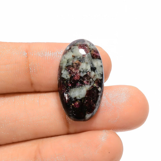 Fabulous Top Grade Quality 100% Natural Eudialyte Oval Shape Cabochon Loose Gemstone For Making Jewelry 18 Ct. 24X13X6 mm V-2717