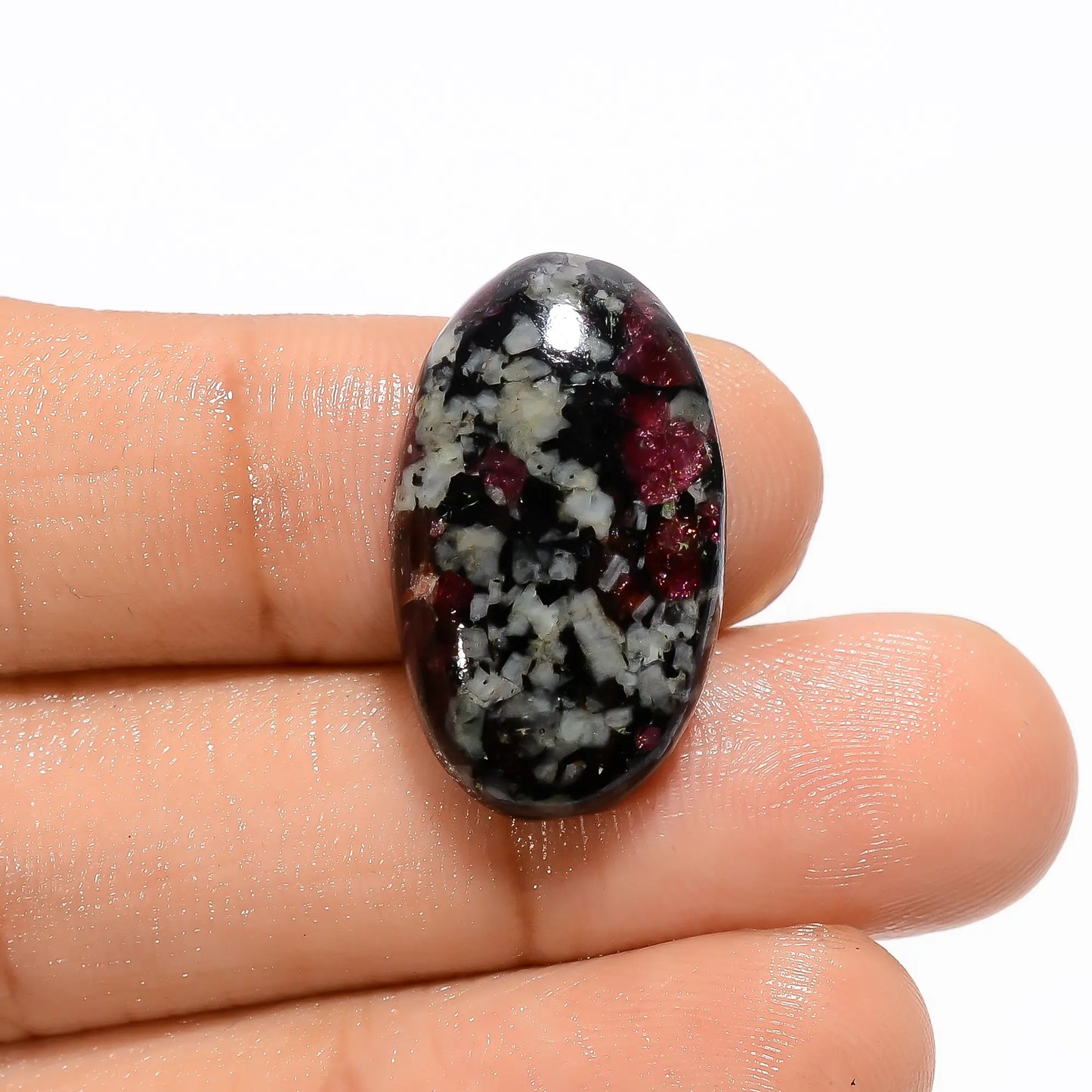 Incredible Top Grade Quality 100% Natural Eudialyte Oval Shape Cabochon Loose Gemstone For Making Jewelry 17.5 Ct. 24X14X5 mm V-2721