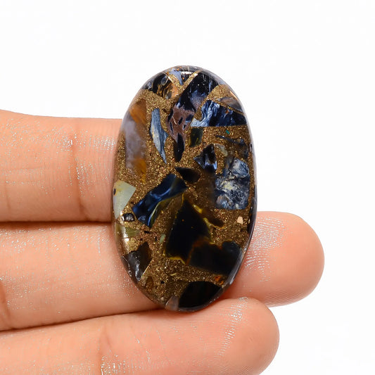 Incredible Top Grade Quality Spiny Copper Pietersite Oval Shape Cabochon Gemstone For Making Jewelry 30 Ct. 35X21X5 mm V-2745