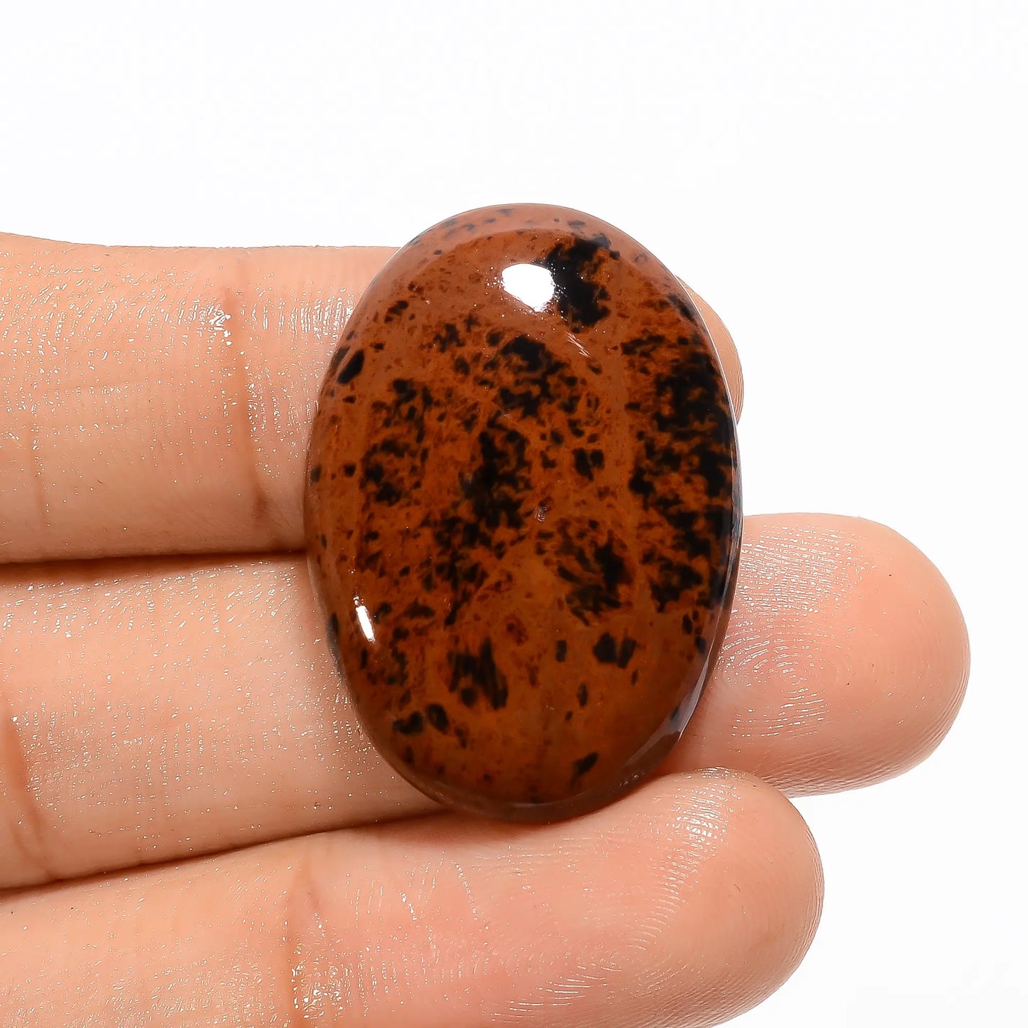 Incredible Top Grade Quality 100% Natural Mahogany Obsidian Oval Shape Cabochon Loose Gemstone For Making Jewelry 27 Ct. 30X21X6 mm V-2771