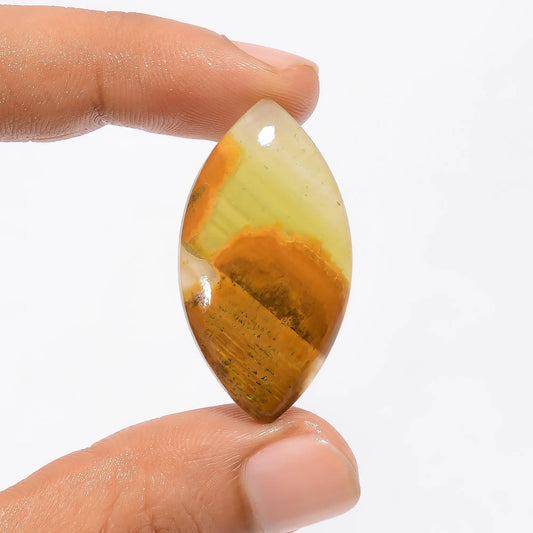 Wonderful Top Grade Quality 100% Natural Green Calcite Marquise Shape Cabochon Loose Gemstone For Making Jewelry 30 Ct. 36X19X6 mm V-2807