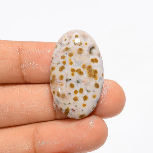 Outstanding Top Grade Quality 100% Natural Ocean Jasper Oval Shape Cabochon Loose Gemstone For Making Jewelry 29 Ct. 31X18X6 mm V-2824