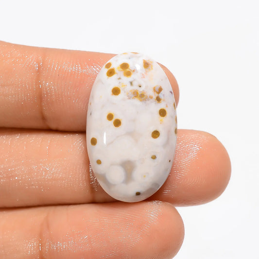 Stunning Top Grade Quality 100% Natural Ocean Jasper Oval Shape Cabochon Loose Gemstone For Making Jewelry 20 Ct. 26X16X6 mm V-2827