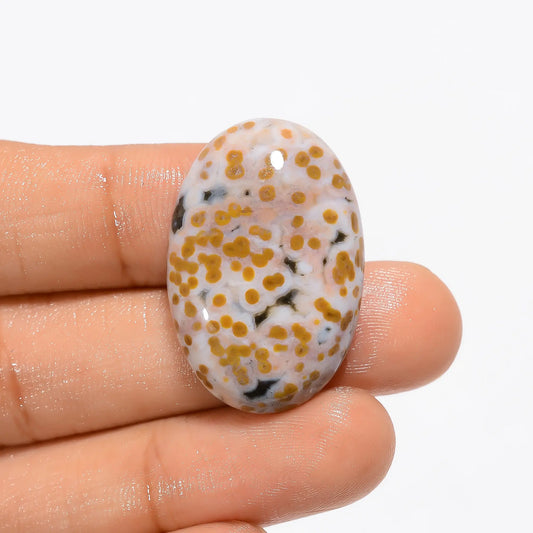 Supreme Top Grade Quality 100% Natural Ocean Jasper Oval Shape Cabochon Loose Gemstone For Making Jewelry 32 Ct. 30X20X7 mm V-2828