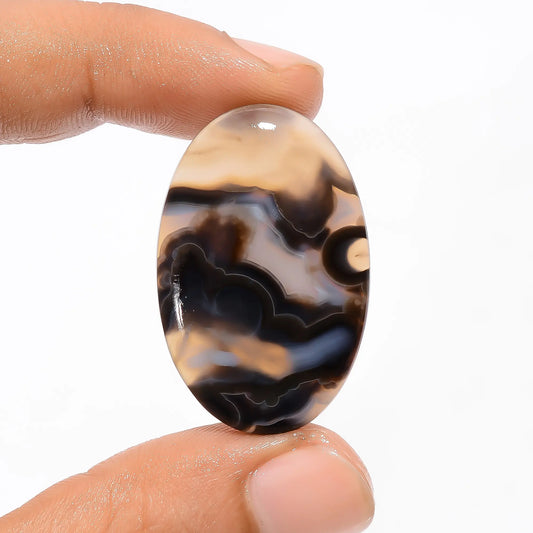 Elegant Top Grade Quality 100% Natural Stick Agate Oval Shape Cabochon Loose Gemstone For Making Jewelry 31 Ct. 34X23X5 mm V-2841