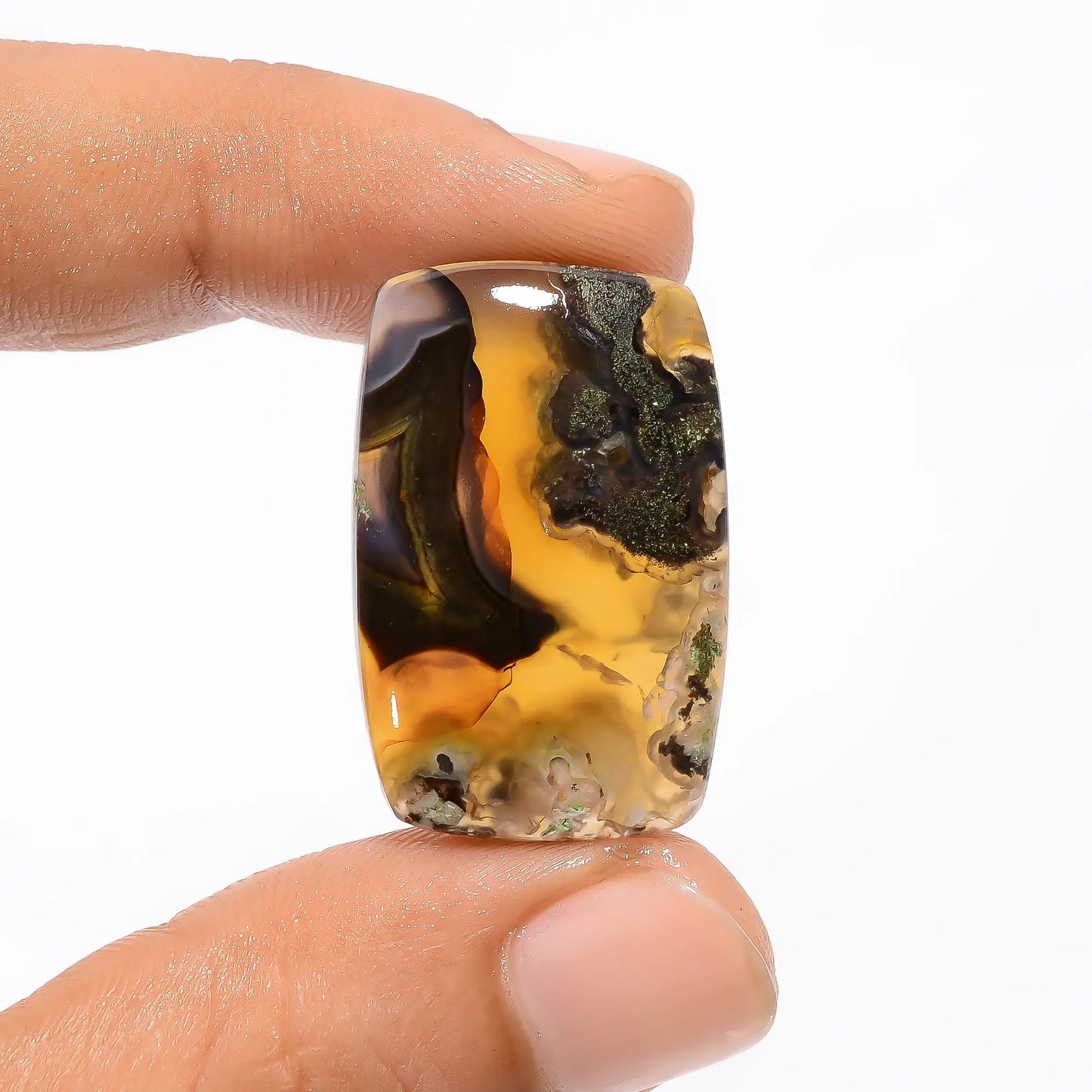 Immaculate Top Grade Quality 100% Natural Stick Agate Radiant Shape Cabochon Loose Gemstone For Making Jewelry 25 Ct. 29X18X5 mm V-2844