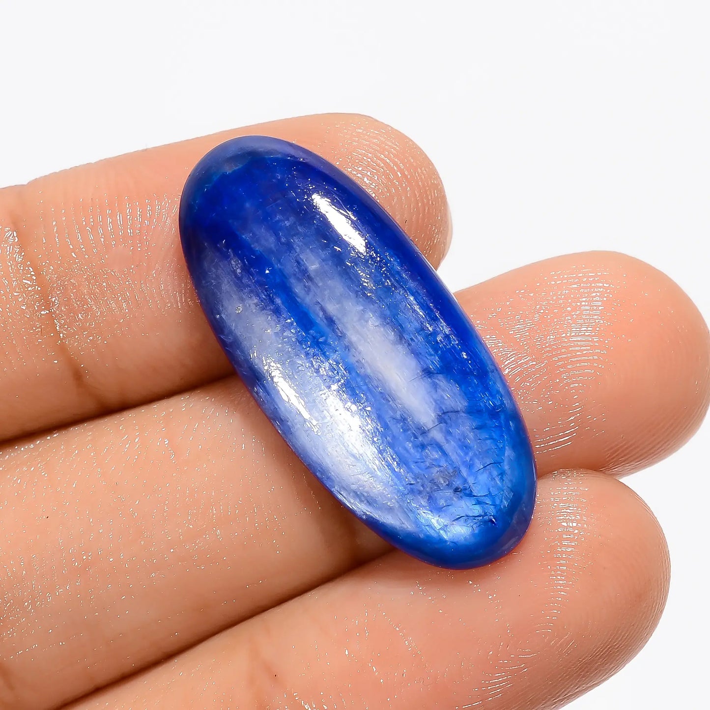 Superb Top Grade Quality 100% Natural Blue Kyanite Oval Shape Cabochon Loose Gemstone For Making Jewelry 17.5 Ct. 29X13X4 mm V-2850