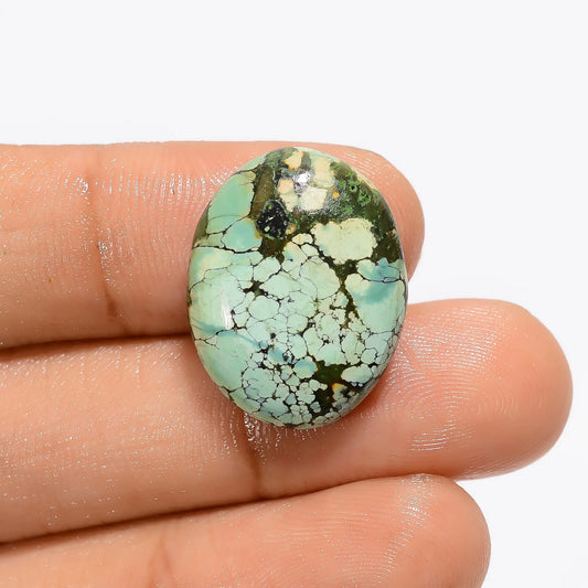 Splendid Top Grade Quality 100% Natural Tibetan Turquoise Oval Shape Cabochon Loose Gemstone For Making Jewelry 14 Ct. 21X16X6 mm V-2875