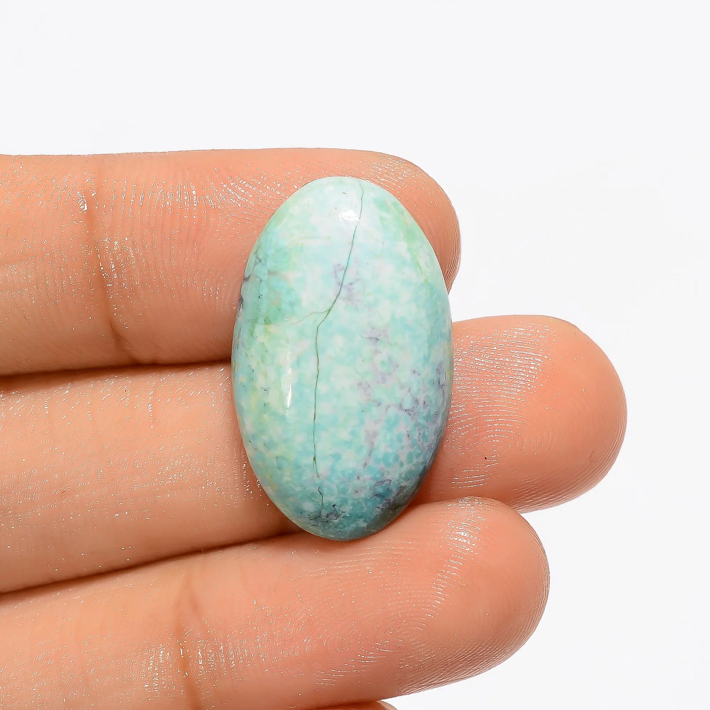 Tempting Top Grade Quality 100% Natural Tibetan Turquoise Oval Shape Cabochon Loose Gemstone For Making Jewelry 14.5 Ct. 24X15X5 mm V-2879