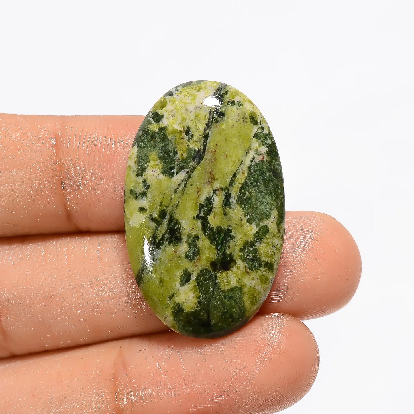 Wonderful Top Grade Quality 100% Natural Canadian Jade Oval Shape Cabochon Loose Gemstone For Making Jewelry 32 Ct. 32X20X5 mm V-2882