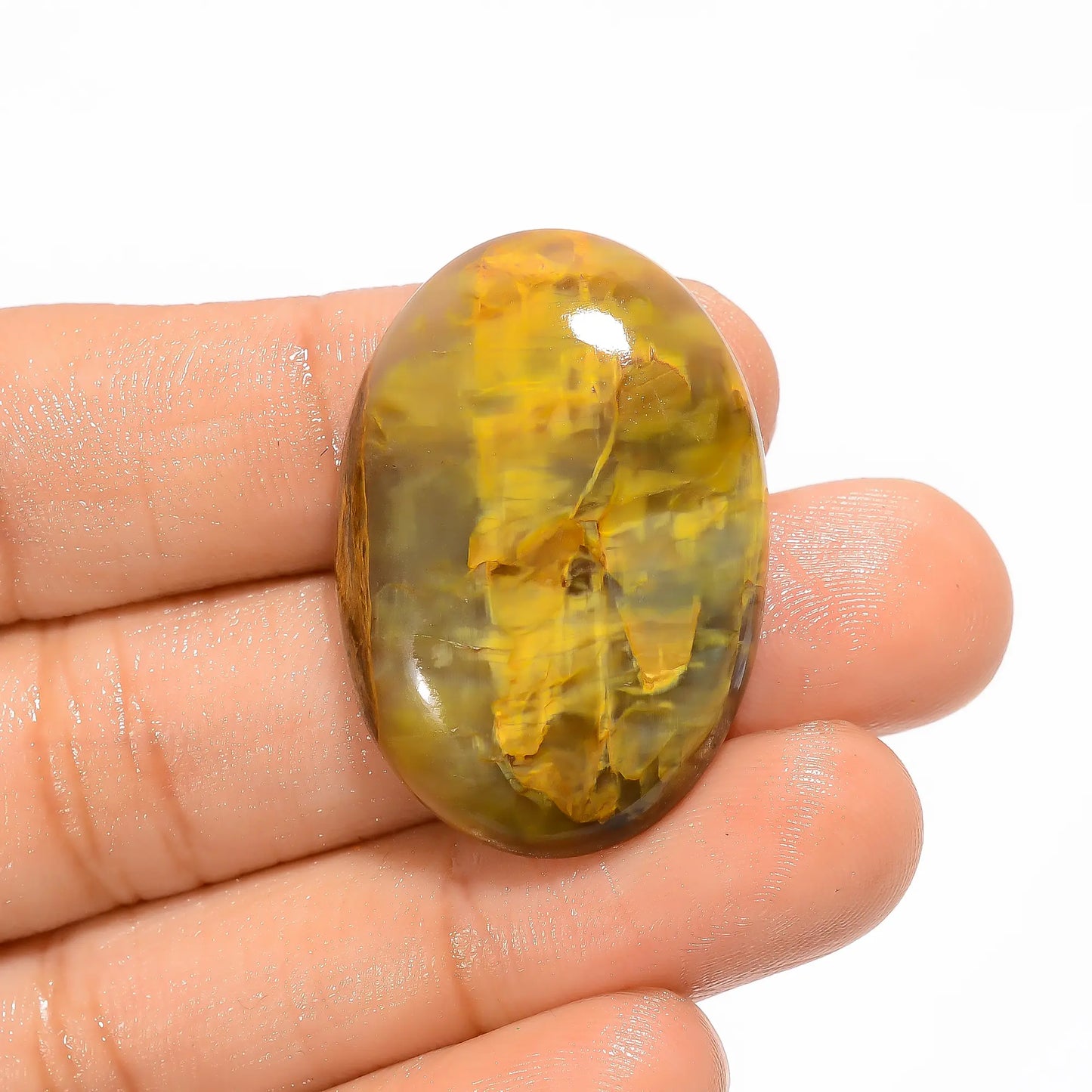 Incredible Top Grade Quality 100% Natural Nellite Oval Shape Cabochon Loose Gemstone For Making Jewelry 40 Ct. 33X23X6 mm V-2897