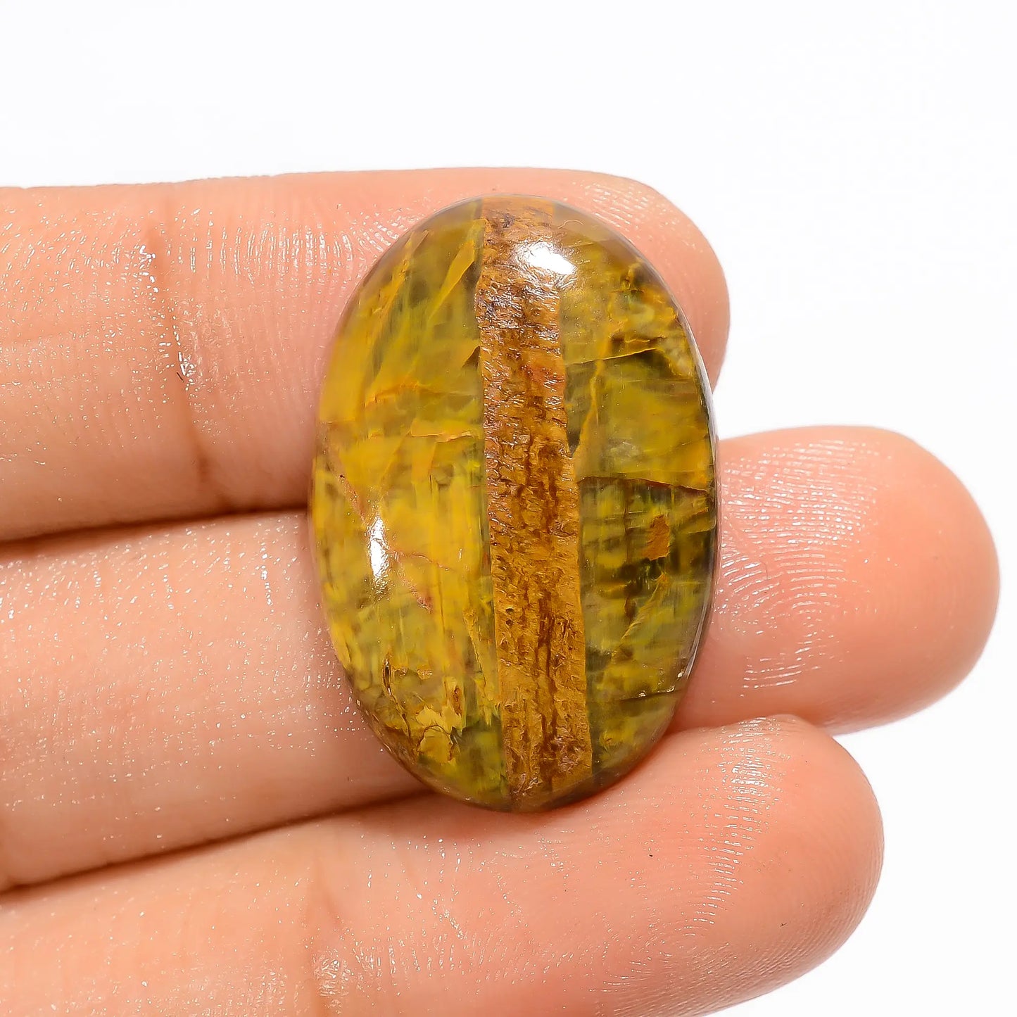 Outstanding Top Grade Quality 100% Natural Nellite Oval Shape Cabochon Loose Gemstone For Making Jewelry 21.5 Ct. 27X18X5 mm V-2900