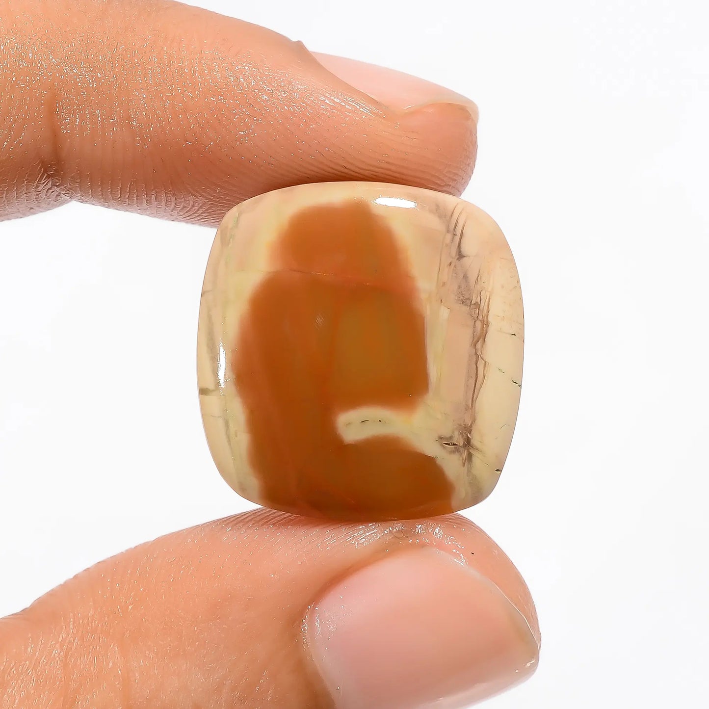 Outstanding Top Grade Quality 100% Natural Imperial Jasper Radiant Shape Cabochon Loose Gemstone For Making Jewelry 14 Ct 19X19X4 mm V-2951