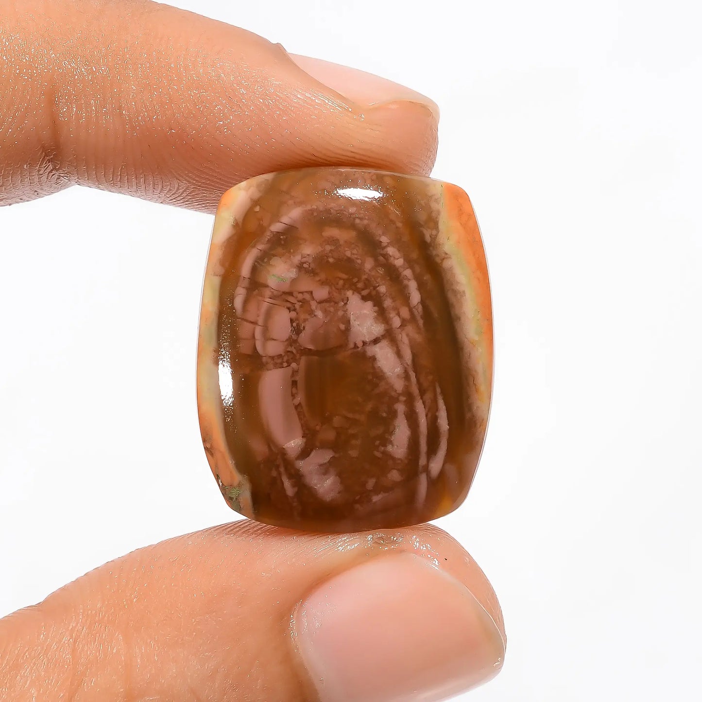 Splendid Top Grade Quality 100% Natural Imperial Jasper Radiant Shape Cabochon Loose Gemstone For Making Jewelry 19.5 Ct 23X19X4 mm V-2952