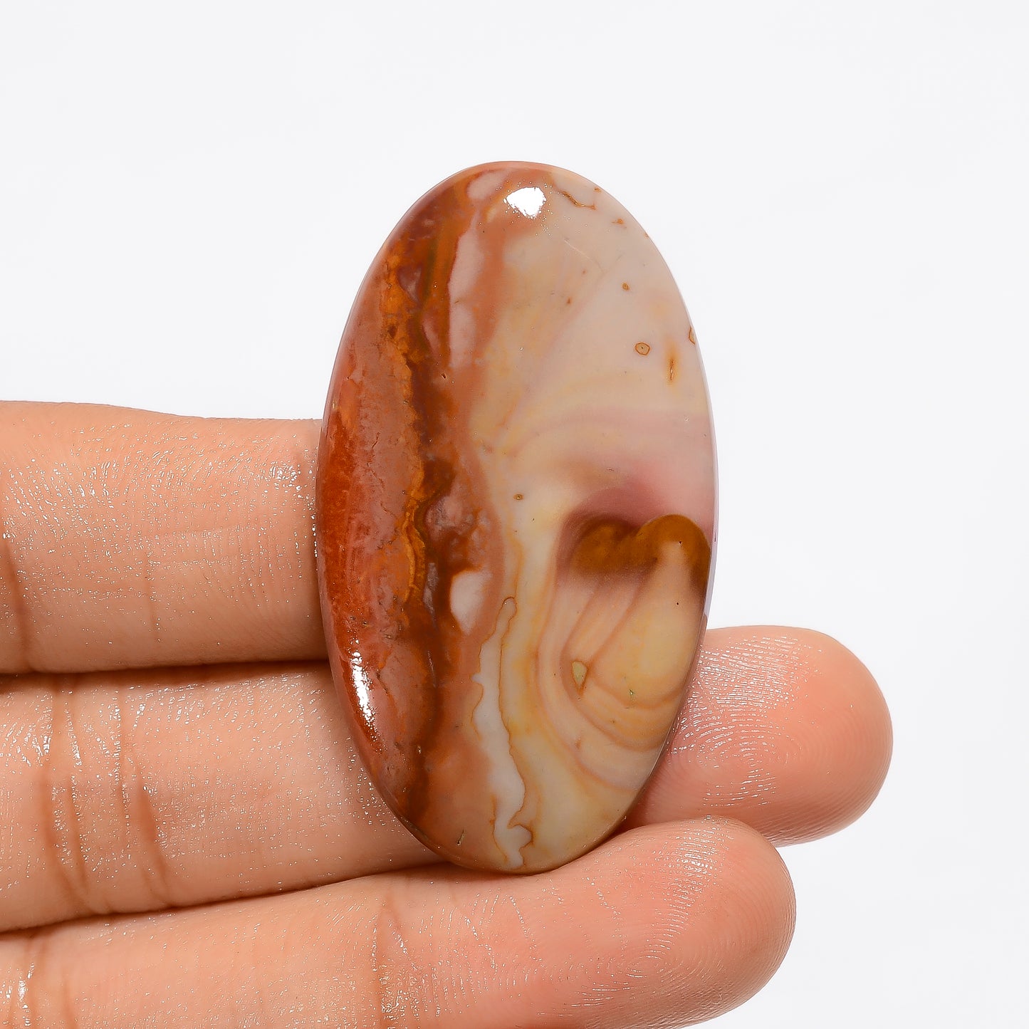 Elegant Top Grade Quality 100% Natural Polychrome Jasper Oval Shape Cabochon Loose Gemstone For Making Jewelry 41 Ct. 44X25X5 mm V-3016