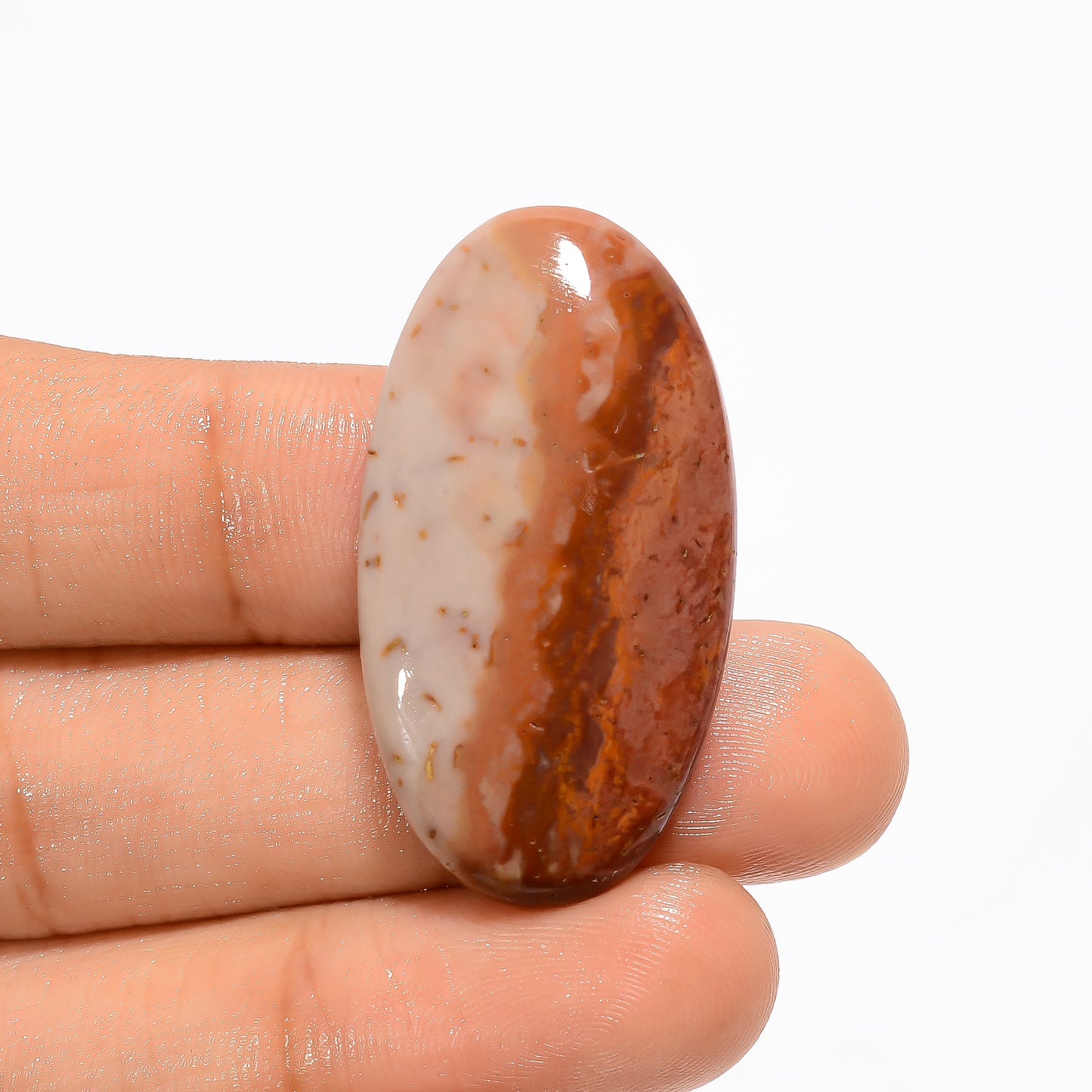 Incredible Top Grade Quality 100% Natural Polychrome Jasper Oval Shape Cabochon Loose Gemstone For Making Jewelry 32.5 Ct. 36X20X5 mm V-3021