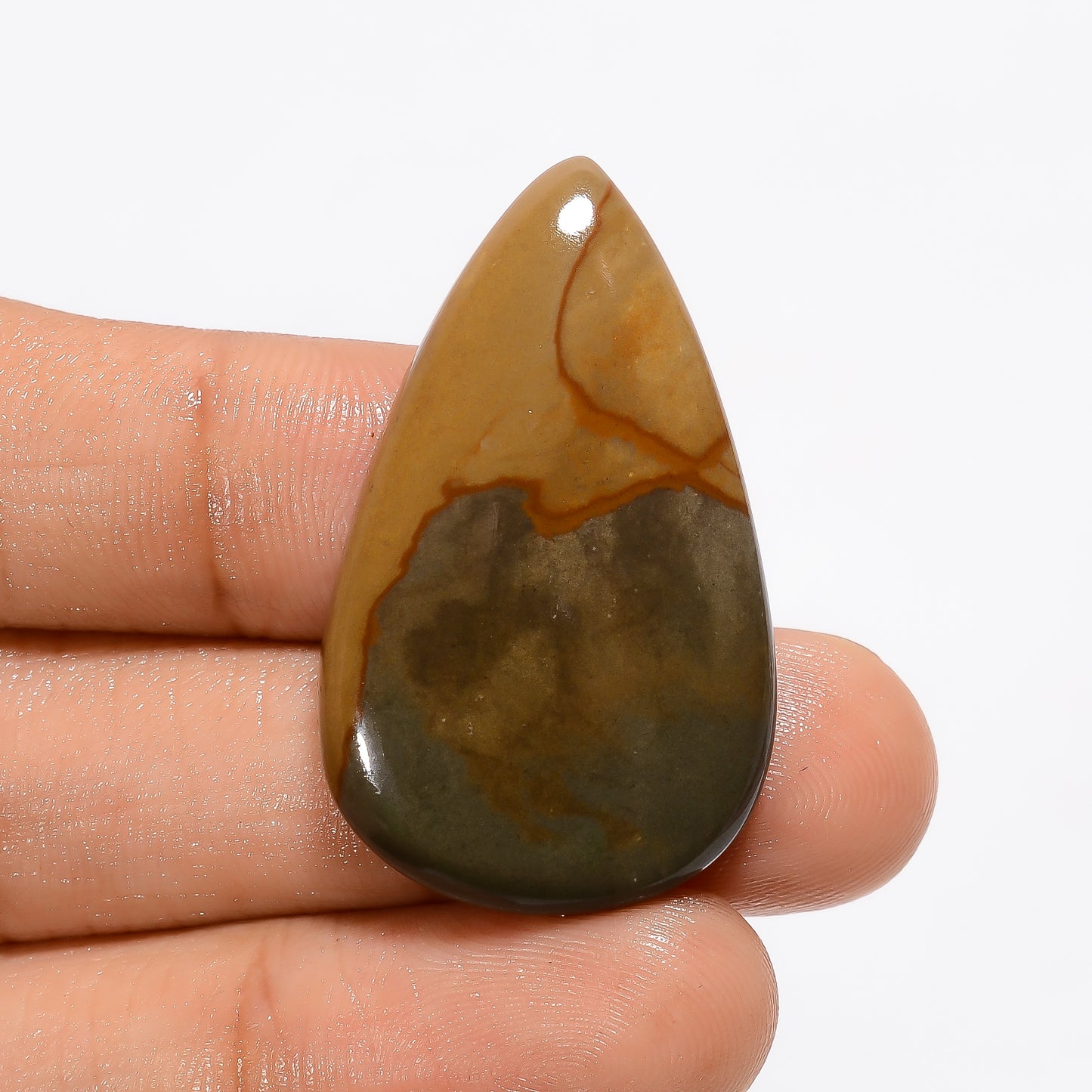 Supreme Top Grade Quality 100% Natural Polychrome Jasper Pear Shape Cabochon Loose Gemstone For Making Jewelry 32 Ct. 36X22X6 mm V-3028