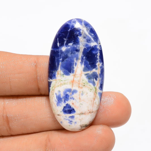 Marvellous Top Grade Quality 100% Natural Sodalite Oval Shape Cabochon Loose Gemstone For Making Jewelry 36 Ct. 42X21X6 mm V-3047