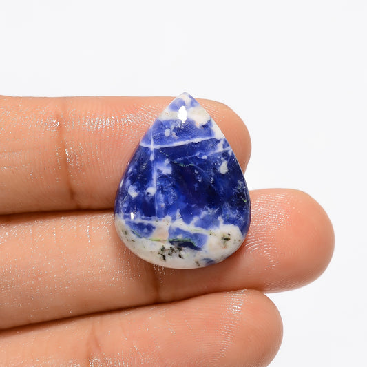 Unique Top Grade Quality 100% Natural Sodalite Pear Shape Cabochon Loose Gemstone For Making Jewelry 14 Ct. 23X18X5 mm V-3056