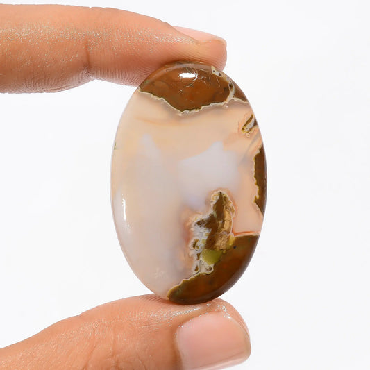 Incredible Top Grade Quality 100% Natural Thunder Agate Oval Shape Cabochon Loose Gemstone For Making Jewelry 53 Ct. 42X27X6 mm V-3095