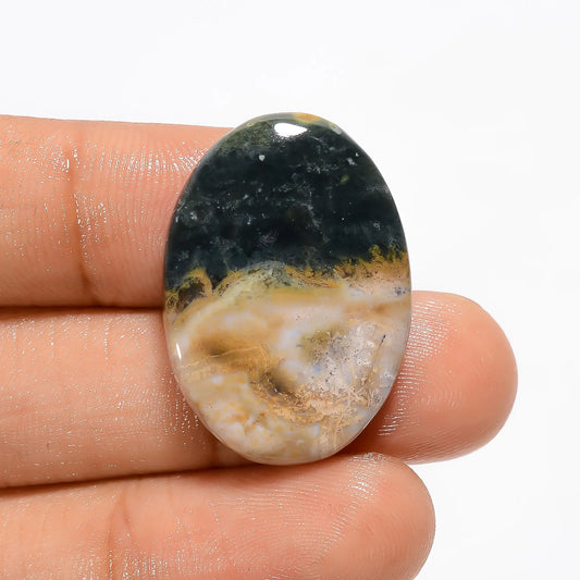 Immaculate Top Grade Quality 100% Natural Ocean Jasper Oval Shape Cabochon Loose Gemstone For Making Jewelry 21.5 Ct. 27X19X4 mm V-3113