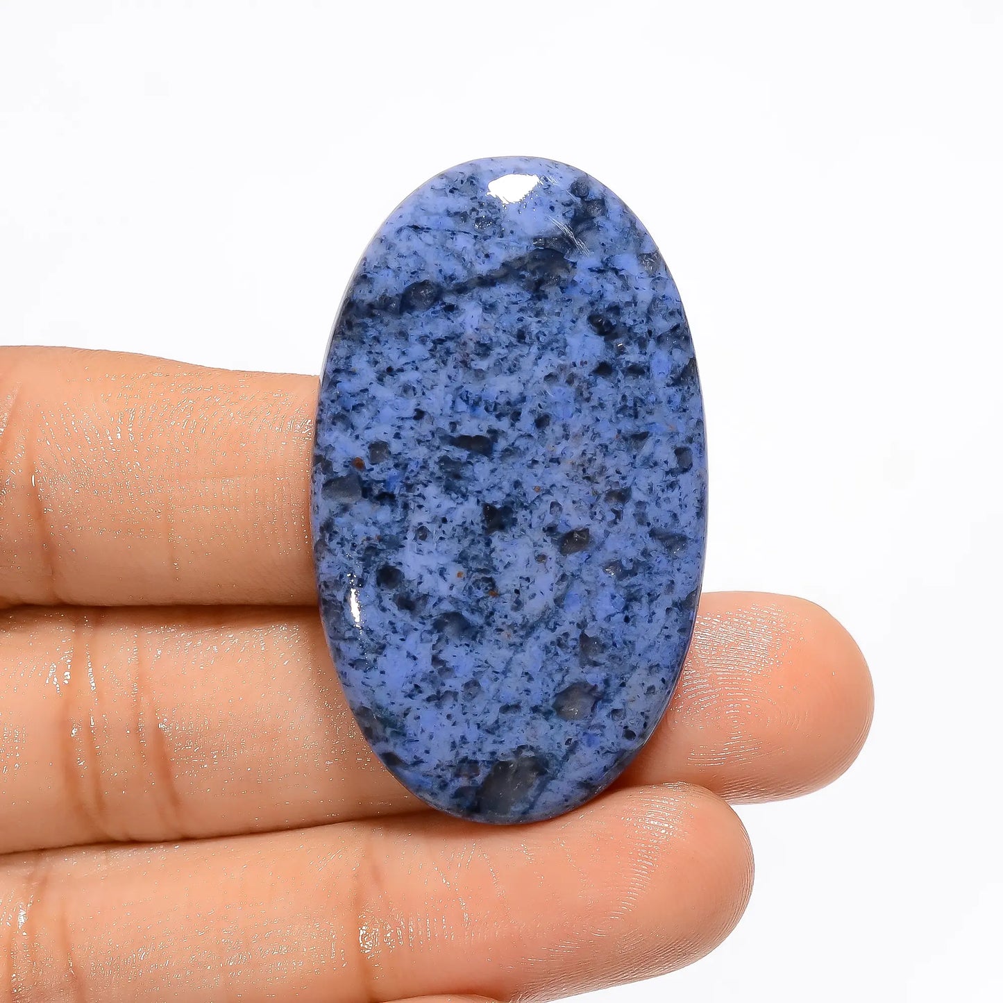 Unique Top Grade Quality 100% Natural Dumortierite Oval Shape Cabochon Loose Gemstone For Making Jewelry 57.5 Ct. 42X25X5 mm V-3124