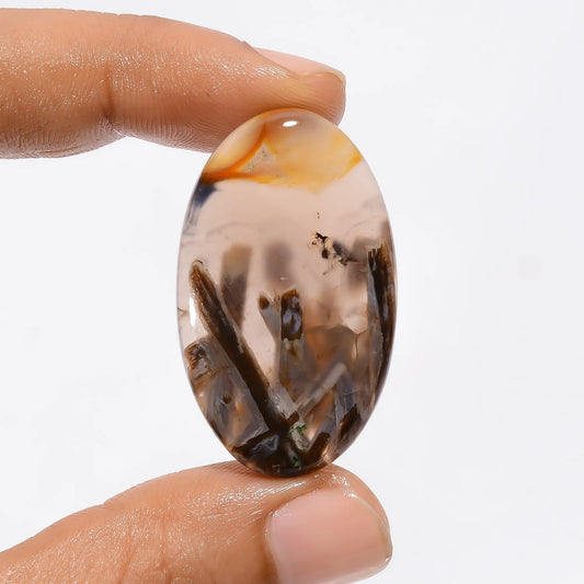 Gorgeous Top Grade Quality 100% Natural Stick Agate Oval Shape Cabochon Loose Gemstone For Making Jewelry 40.5 Ct. 38X22X5 mm V-3137