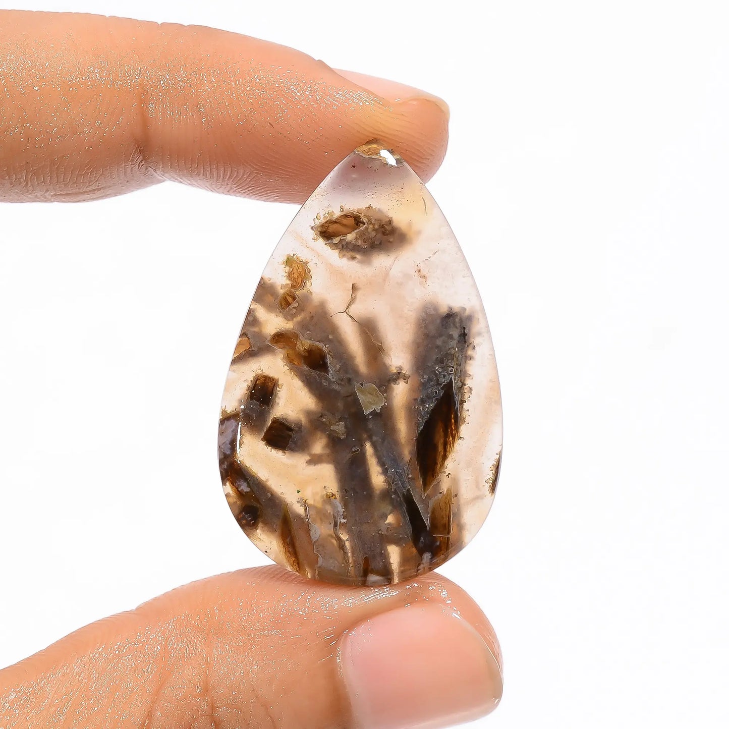 Immaculate Top Grade Quality 100% Natural Stick Agate Pear Shape Cabochon Loose Gemstone For Making Jewelry 25 Ct. 35X22X3 mm V-3138