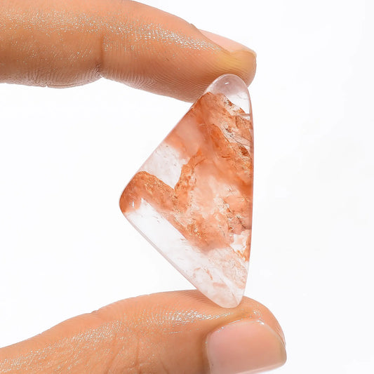 Classic Top Grade Quality 100% Natural Cherry Quartz Fancy Shape Cabochon Loose Gemstone For Making Jewelry 24.5 Ct. 36X20X4 mm V-3152